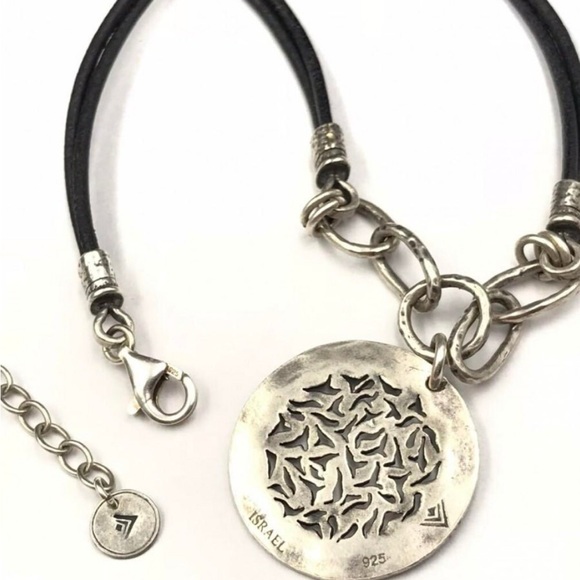 252. Signed Silpada “Sunburst” Sterling Silver and Leather Pendant Necklace - Picture 8 of 13
